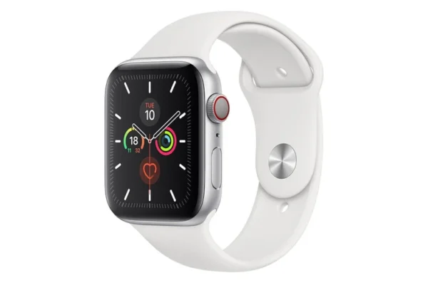 Apple Watch 44mm Series 5 Silver Alu Case w/ White Sport Band (GPS+Cellular) - Image 2